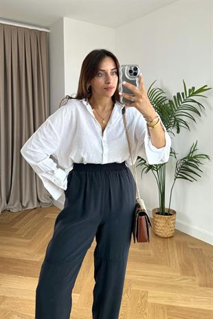 Whity Premium Beyaz Keten Gömlek