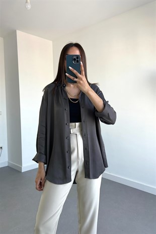 ZR Antrasit Saten Gömlek