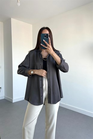 ZR Antrasit Saten Gömlek