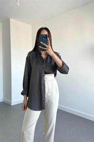 ZR Antrasit Saten Gömlek