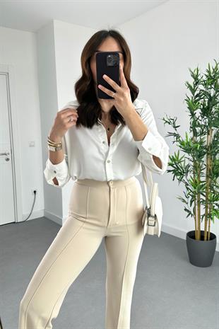 ZR Beyaz Saten Gömlek