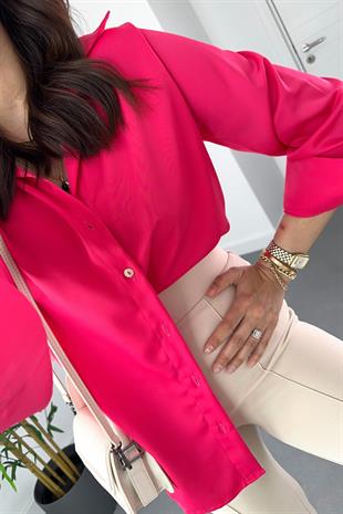 Zr Pembe Saten Gömlek