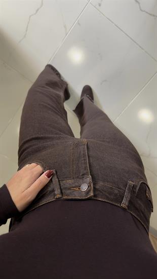 Hanna Kahve Push Up İspanyol Paça Jean
