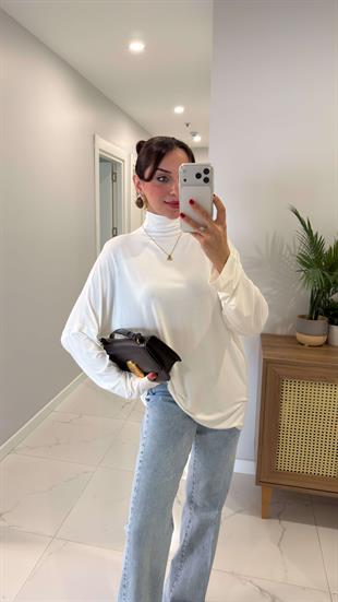 Hannas Ekru Balıkçı Yaka Bluz