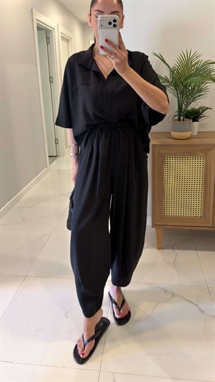Hegas Siyah Bluz Pantolon Takım