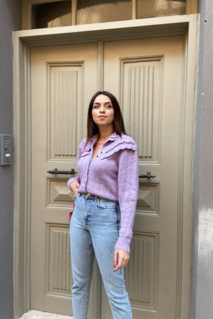 Mng Lila Örgü Hırka