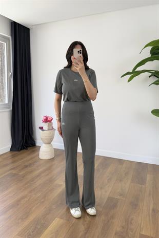 Holly Mint Yeşili Fitilli Baskılı Pantolon Takım