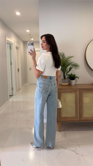 Honnas Mavi Yıldız Taşlı Jean