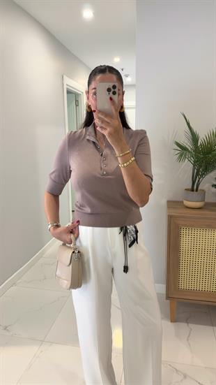 Hora Kahve Silver Düğme Detaylı Triko