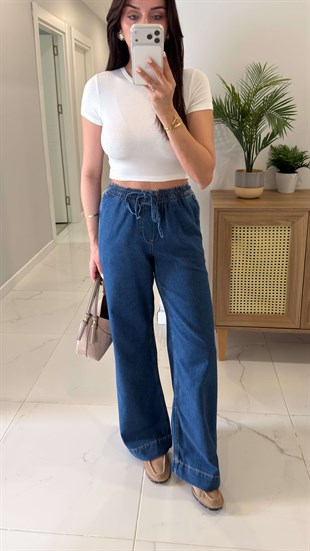 Hubare Lacivert Cep Detaylı Denim Pantolon