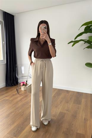 Jenisa Ekru Çımalı Pantolon
