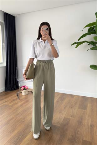 Jenisa Olive Çımalı Pantolon