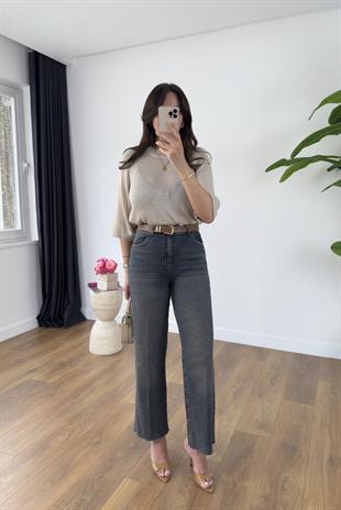 Jenka Koyu Lacivert Yıkama Kemer Detaylı Slim Fit Jean