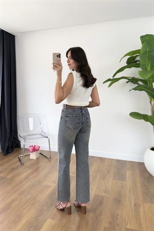 Jenka Lacivert Yıkama Kemer Detaylı Slim Fit Jean