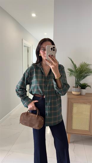 Jensan Yeşil Ekoseli Gömlek