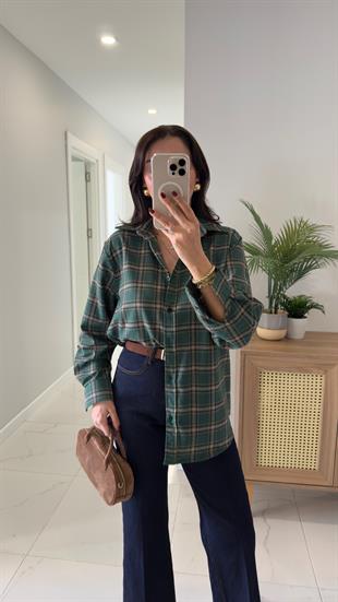 Jensan Yeşil Ekoseli Gömlek