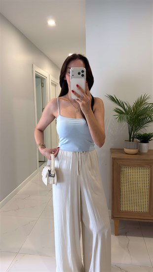 Jeran Bebe Mavi İp Askılı Crop