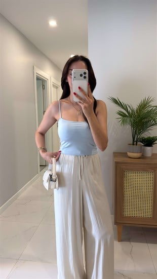 Jeran Bebe Mavi İp Askılı Crop