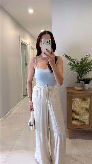 Jeran Bebe Mavi İp Askılı Crop