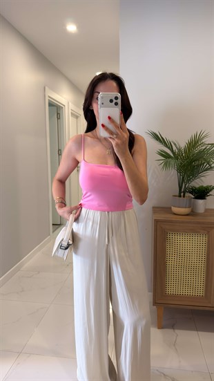 Jeran Pembe İp Askılı Crop