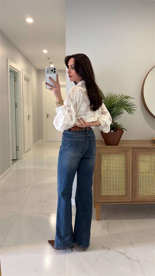 Jetro Lacivert Wıde Leg Jean