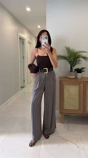 Jodes Gri Kemerli Pantolon