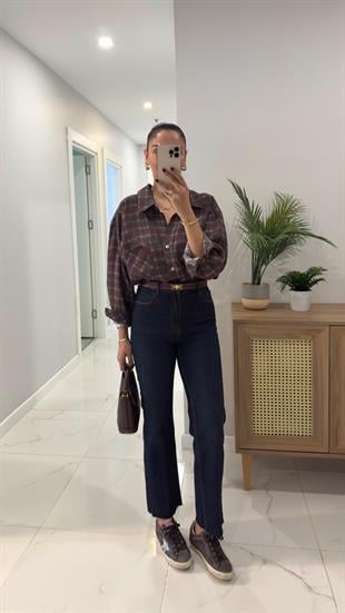 Josef Dark Blue Kesik Paça Straight Jean