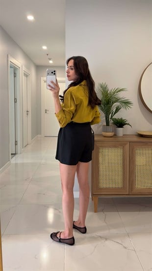 Jowes Siyah Kemerli Şort