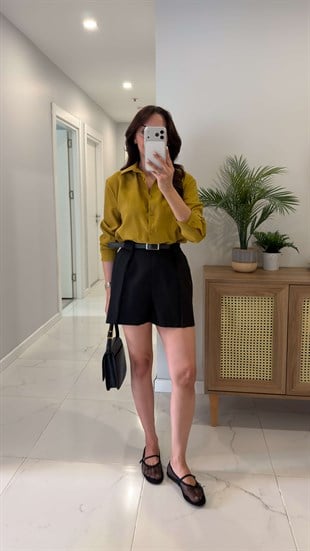 Jowes Siyah Kemerli Şort