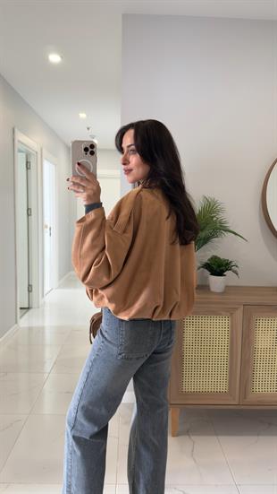 Julna Taba Yarasa Kol Süet Ceket