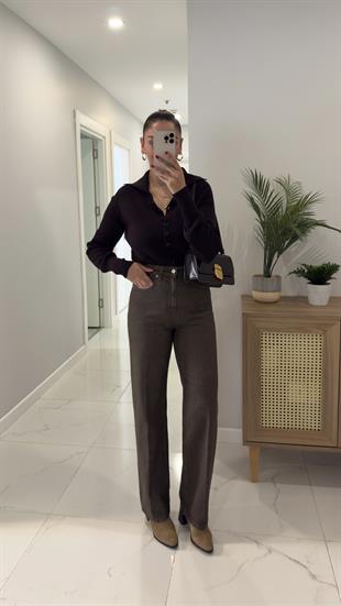 Juno Haki Tint Straıght Jean