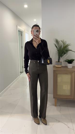 Juno Haki Tint Straıght Jean