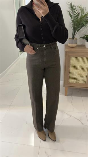 Juno Haki Tint Straıght Jean