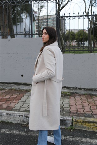Taş Kuşaklı Kaşe Kaban