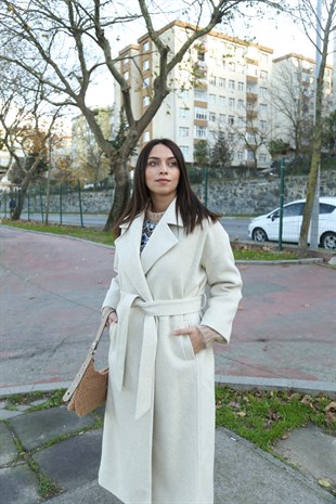 Taş Rengi Kuşaklı Kaban