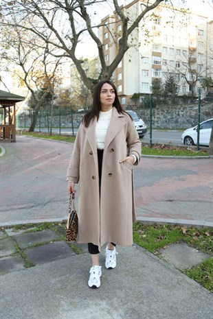 Vizon Kuşaklı Premium Kaban