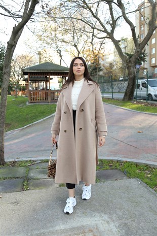 Vizon Kuşaklı Premium Kaban