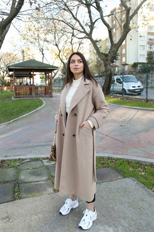 Vizon Kuşaklı Premium Kaban