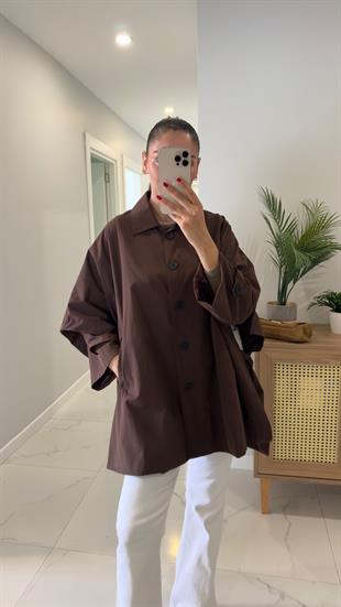 Kamaria Kahve Düğme Detaylı Trençkot