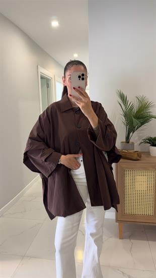 Kamaria Kahve Düğme Detaylı Trençkot