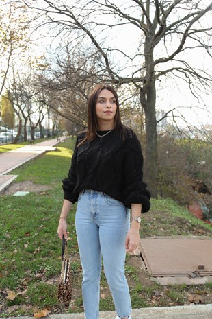 Siyah Örgü Kazak