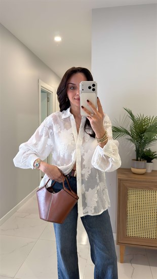 Kenfor Ekru Jakarlı Gömlek