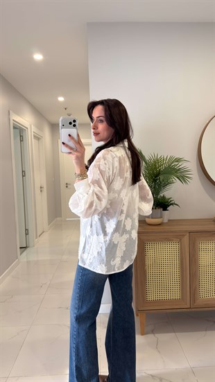 Kenfor Ekru Jakarlı Gömlek