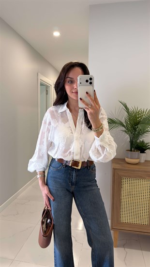 Kenfor Ekru Jakarlı Gömlek