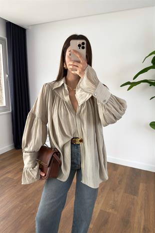 Kenissa Taş Büzgülü Gömlek