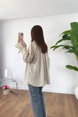 Kenissa Taş Büzgülü Gömlek