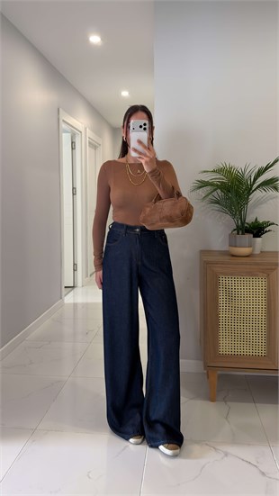 Killas Dark Blue Beli Lastikli Tensel Jean