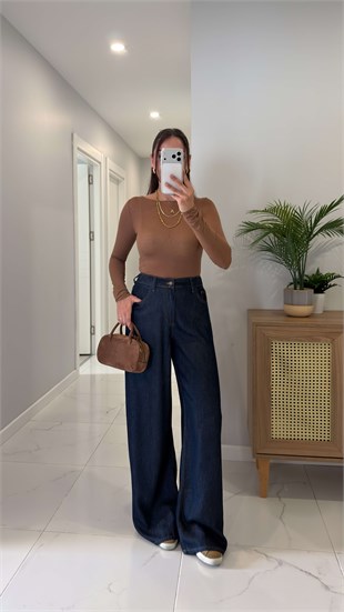 Killas Dark Blue Beli Lastikli Tensel Jean