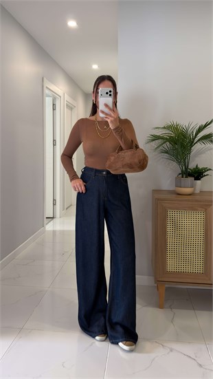 Killas Dark Blue Beli Lastikli Tensel Jean