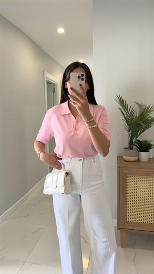Kita Pembe Polo Yaka Triko